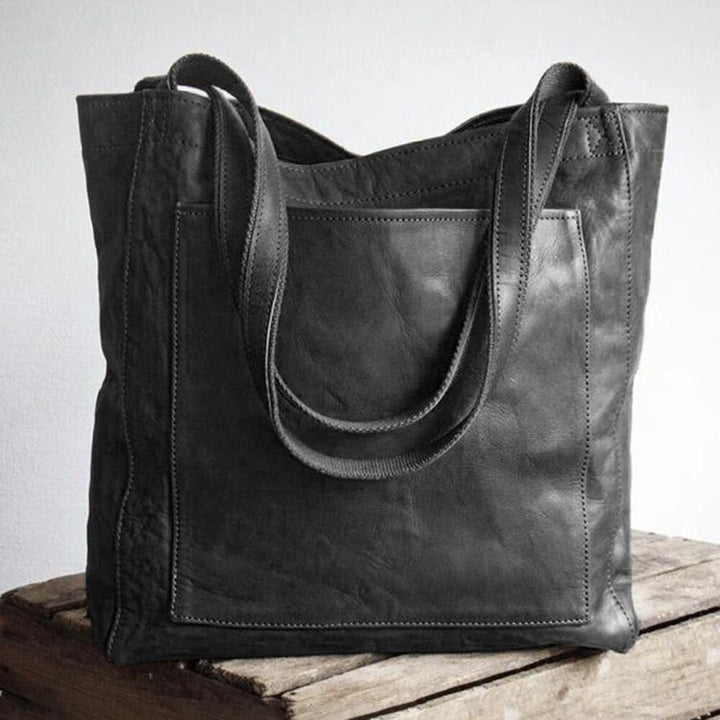 Stylish Leather Ladies Shoulder Bag - Elisa-Black-Nora Luxe