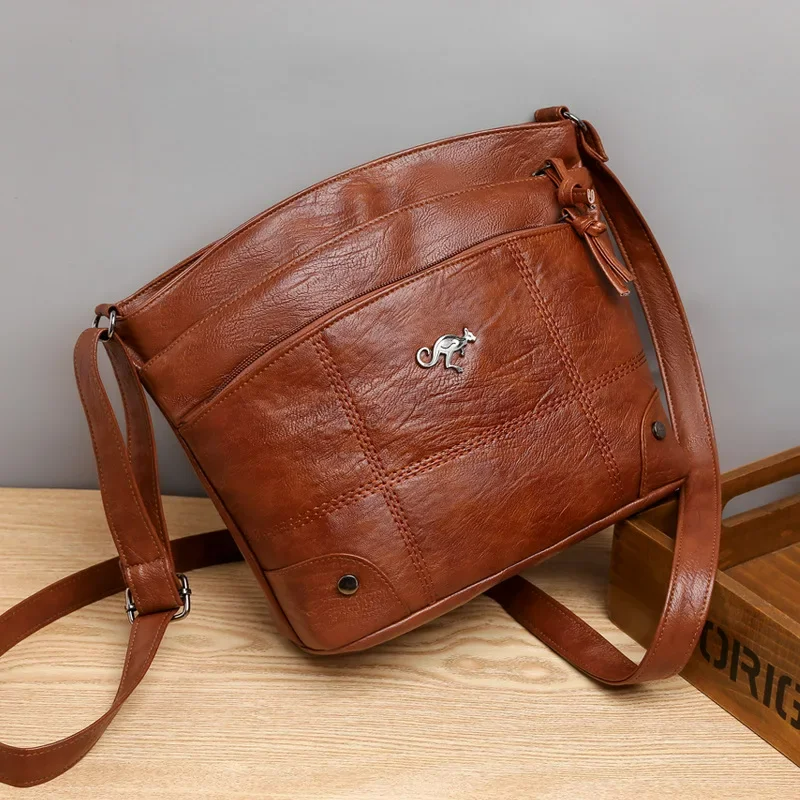 Stylish Leather Ladies Shoulder Bag - Sabrina-Brown-Nora Luxe