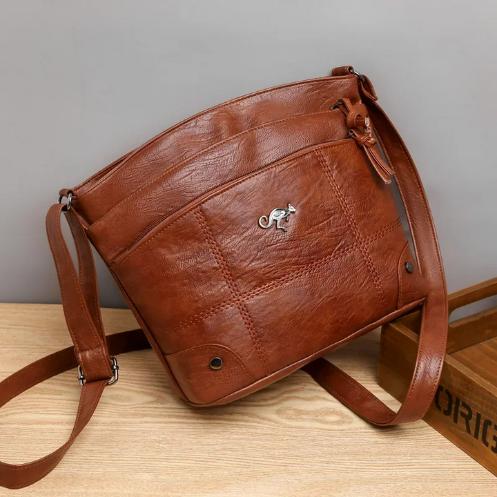 Stylish Leather Ladies Shoulder Bag - Sabrina-Brown-Nora Luxe