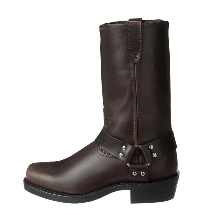 Stylish Leather Men's Cowboy Boots - Darius-Dark Brown-6.5-Nora Luxe