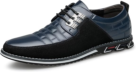Stylish Leather Men's Shoes - James-Blue-7.0-Nora Luxe