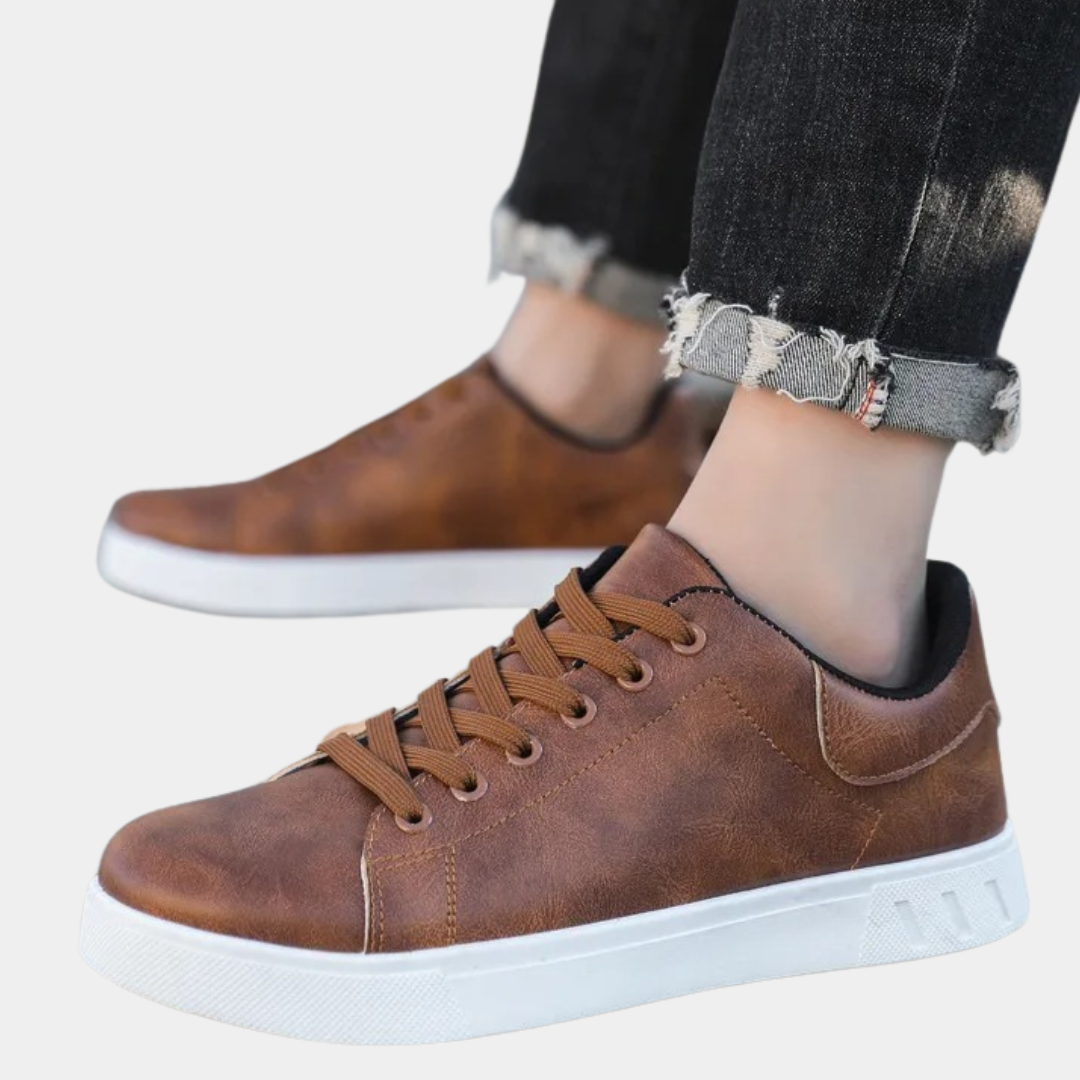Stylish Leather Men's Shoes - Matteo-Dark brown-6.5-Nora Luxe