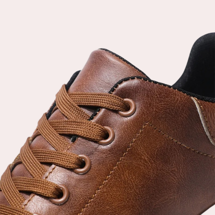 Stylish Leather Men's Shoes - Matteo-Dark brown-6.5-Nora Luxe