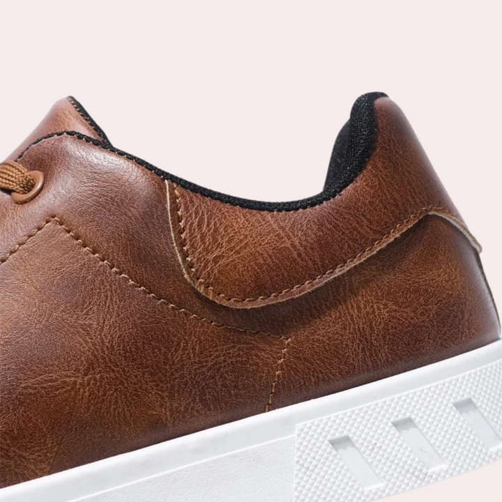 Stylish Leather Men's Shoes - Matteo-Dark brown-6.5-Nora Luxe