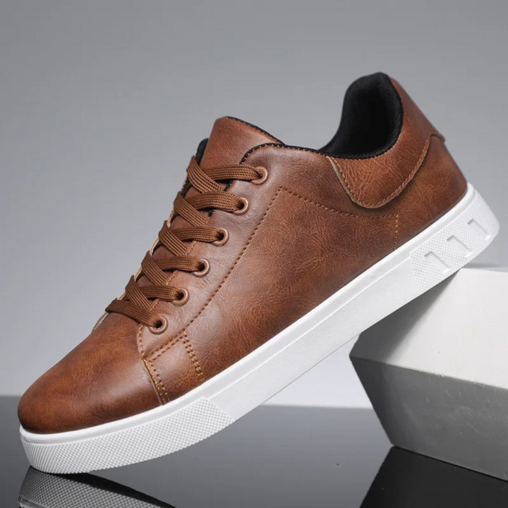 Stylish Leather Men's Shoes - Matteo-Dark brown-6.5-Nora Luxe