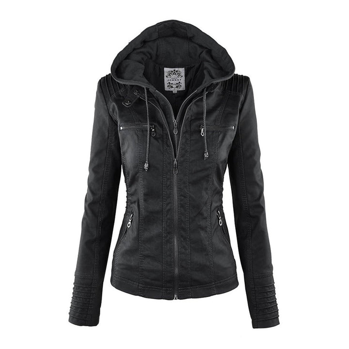 Stylish Leather Summer Jacket for Ladies - Elara-Black-S-Nora Luxe