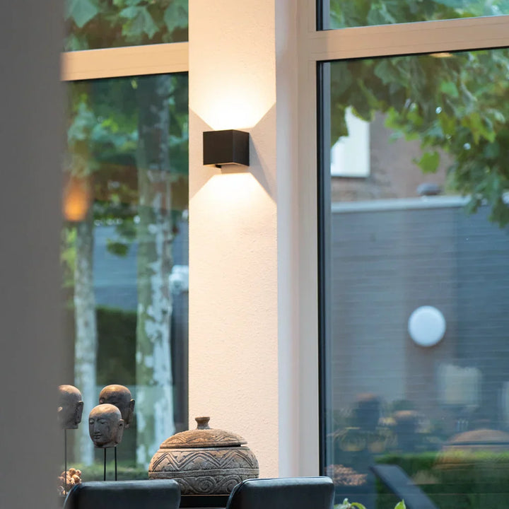 Stylish LED Cube Wall Lamp - LumiCube-Black-Nora Luxe