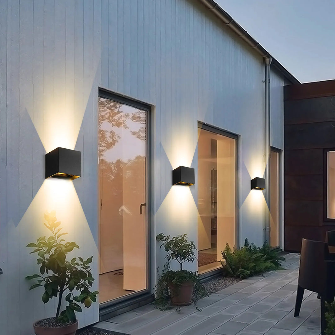 Stylish LED Cube Wall Lamp - LumiCube-Black-Nora Luxe