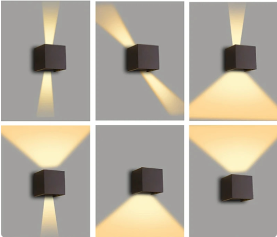 Stylish LED Cube Wall Lamp - LumiCube-Black-Nora Luxe