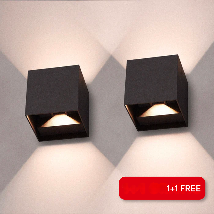 Stylish LED Cube Wall Lamp - LumiCube-Black-Nora Luxe