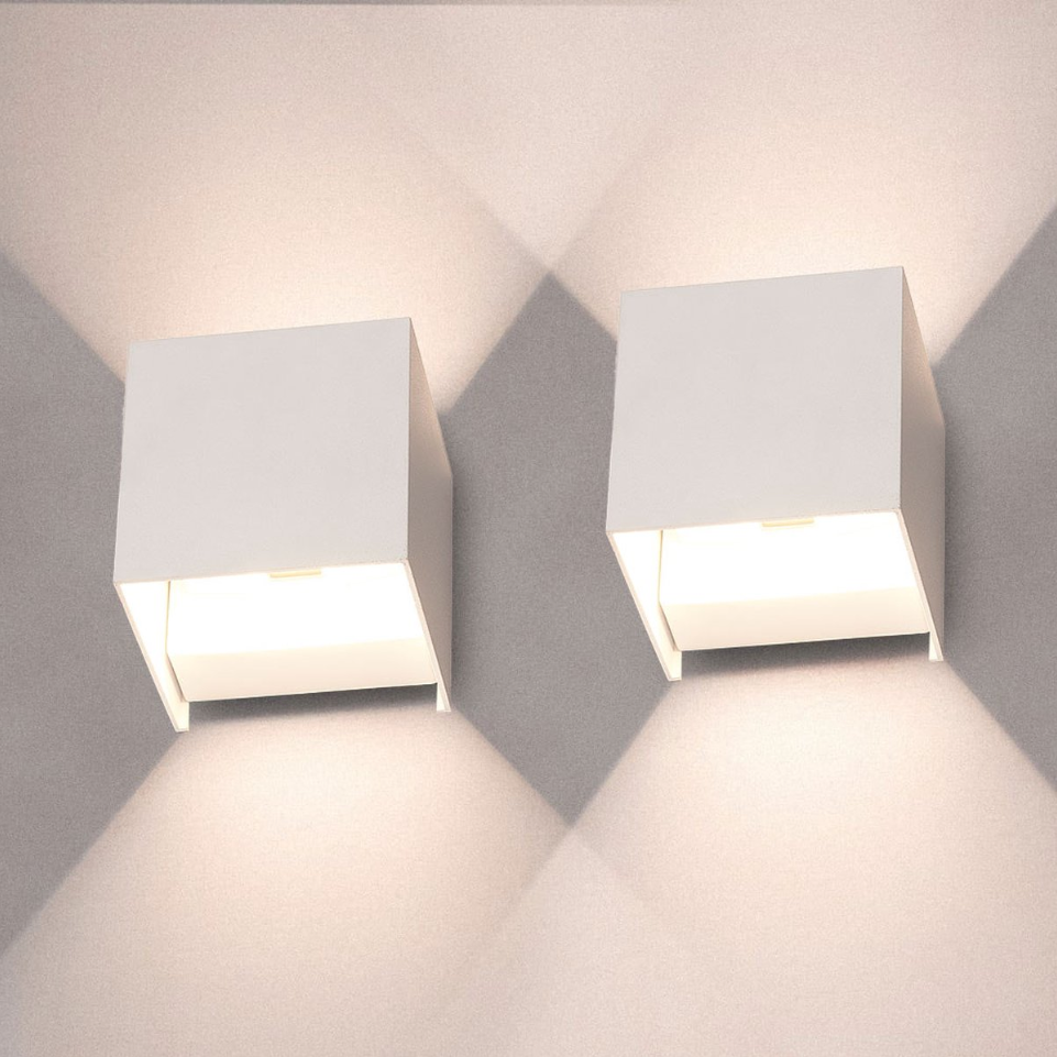 Stylish LED Cube Wall Lamp - LumiCube-White-Nora Luxe