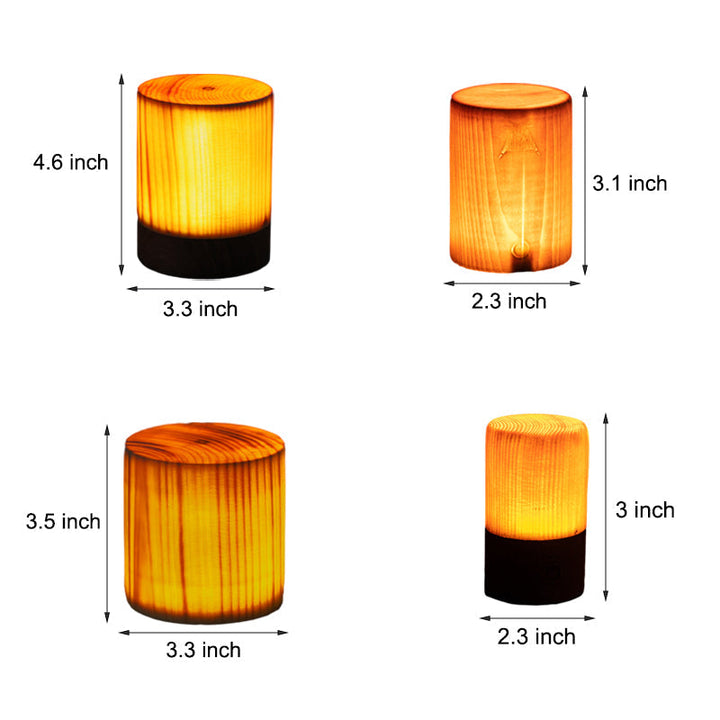 Stylish LED Table Lamp - WoodGlow-Cylinder-2.36in x 3.15in-Nora Luxe