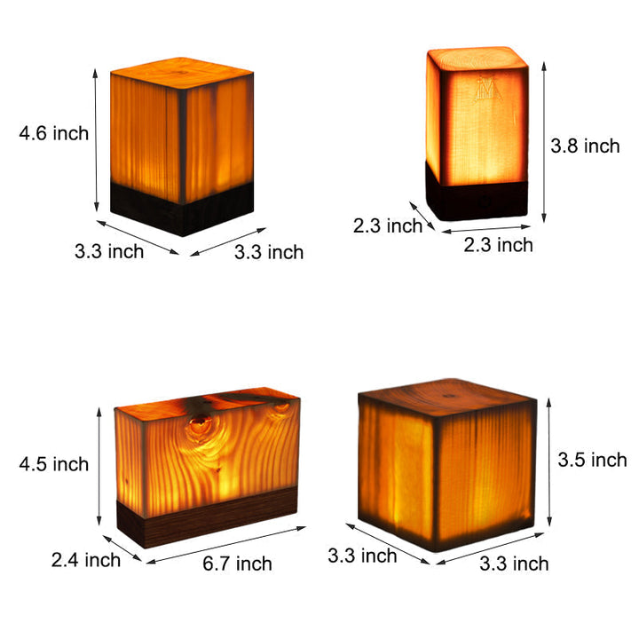 Stylish LED Table Lamp - WoodGlow-Cylinder-2.36in x 3.15in-Nora Luxe