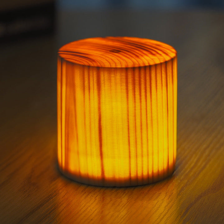 Stylish LED Table Lamp - WoodGlow-Cylinder-3.15in x 3.54in-Nora Luxe