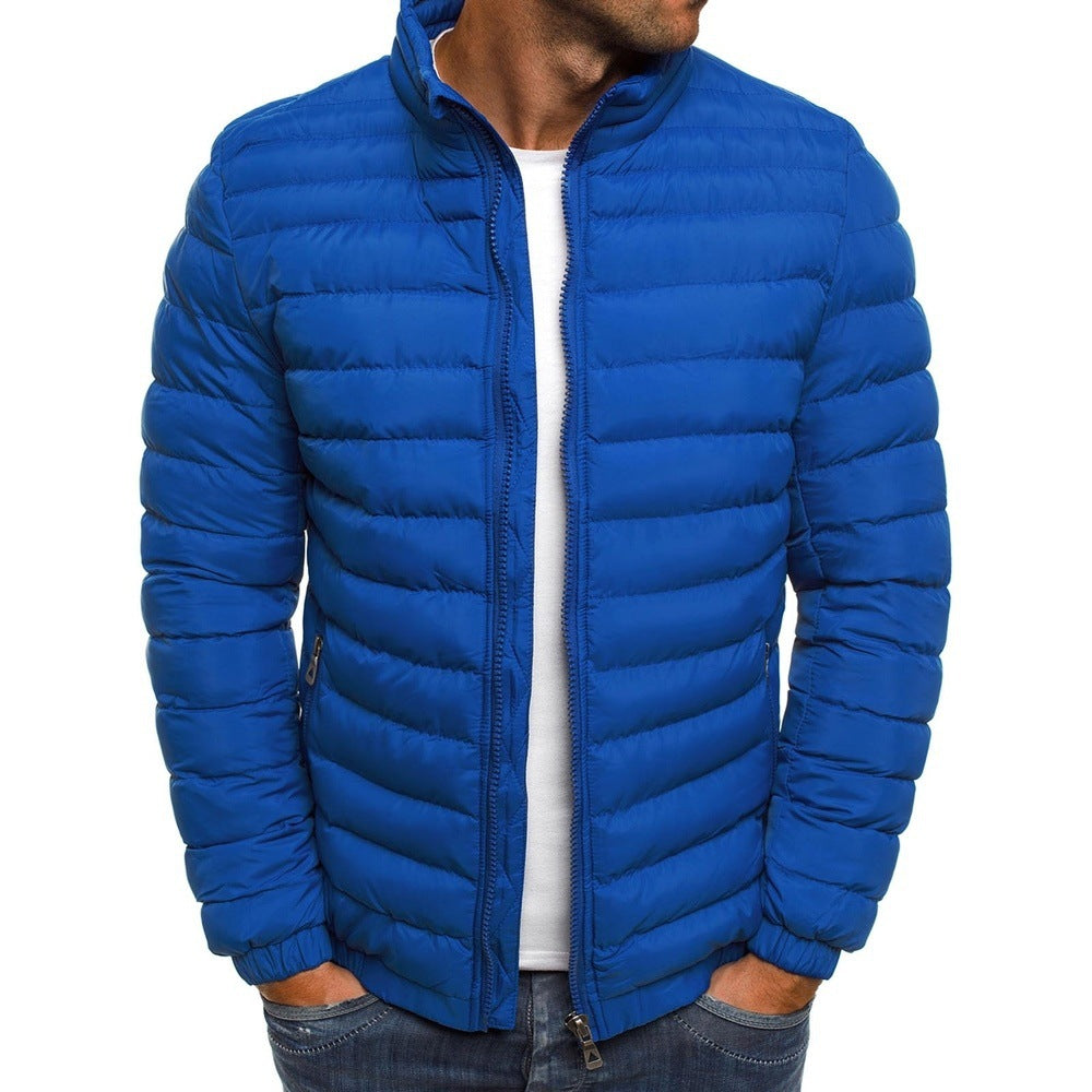 Stylish Light Winter Jacket for Men - Nolan-Dark Blue-S-Nora Luxe