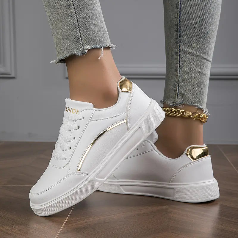 Stylish Lightweight Women's Sneakers - Elena-Gold-3.5-Nora Luxe