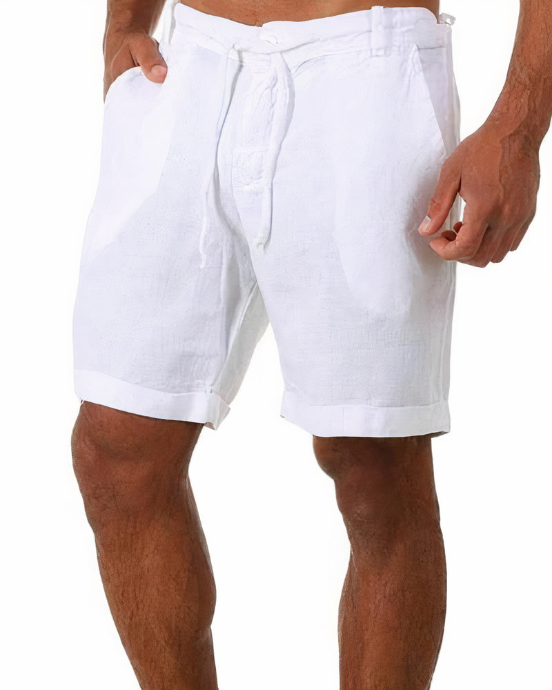 Stylish Linen Shorts for Men - Leo-White-S-Nora Luxe