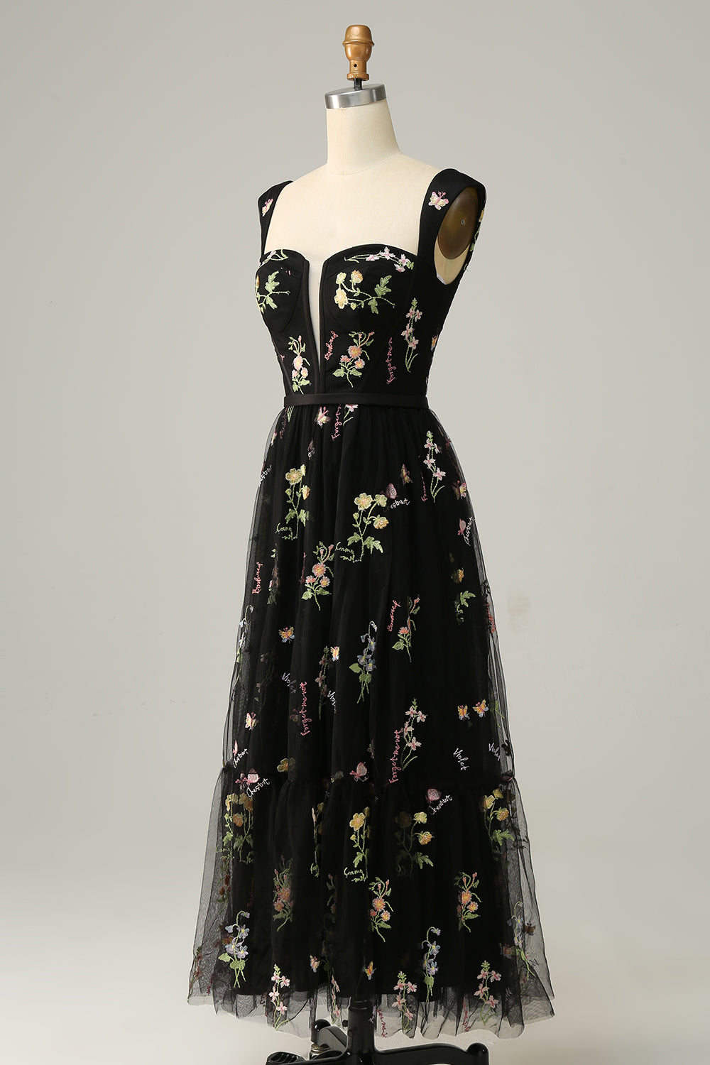 Stylish Long A-Line Ball Gown with Embroidery - Anna-Green-0-Nora Luxe