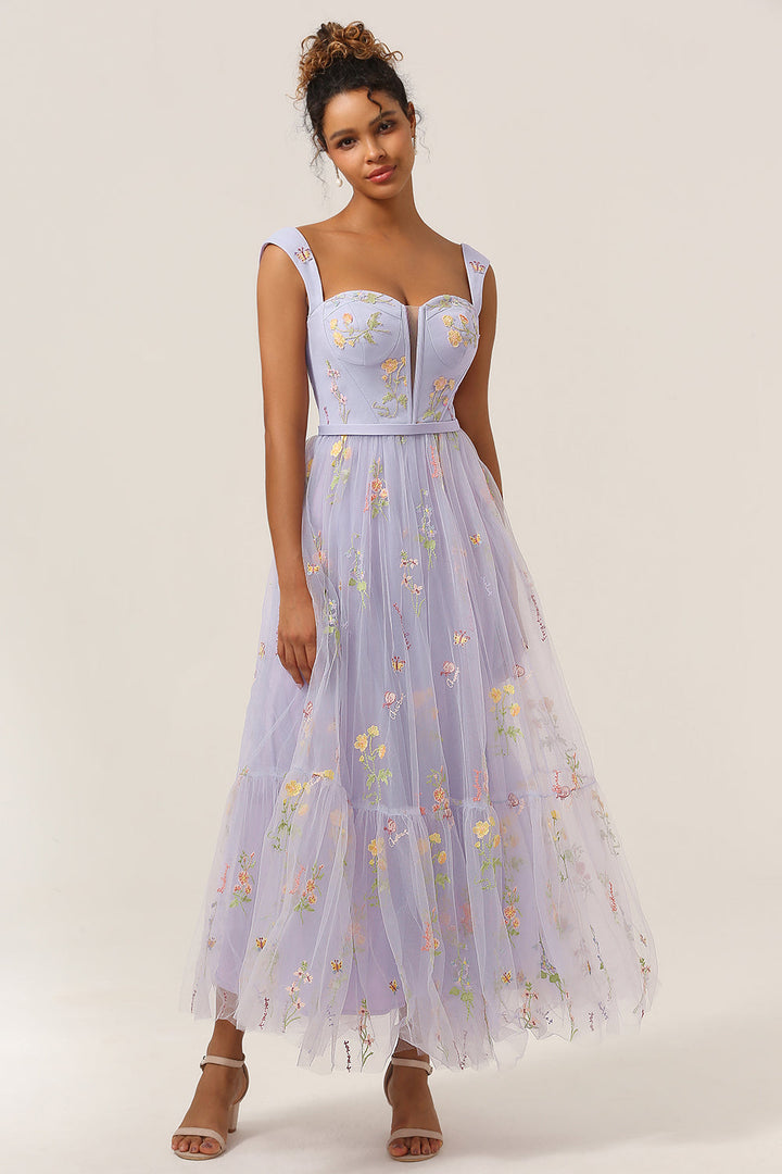 Stylish Long A-Line Ball Gown with Embroidery - Anna-Green-0-Nora Luxe