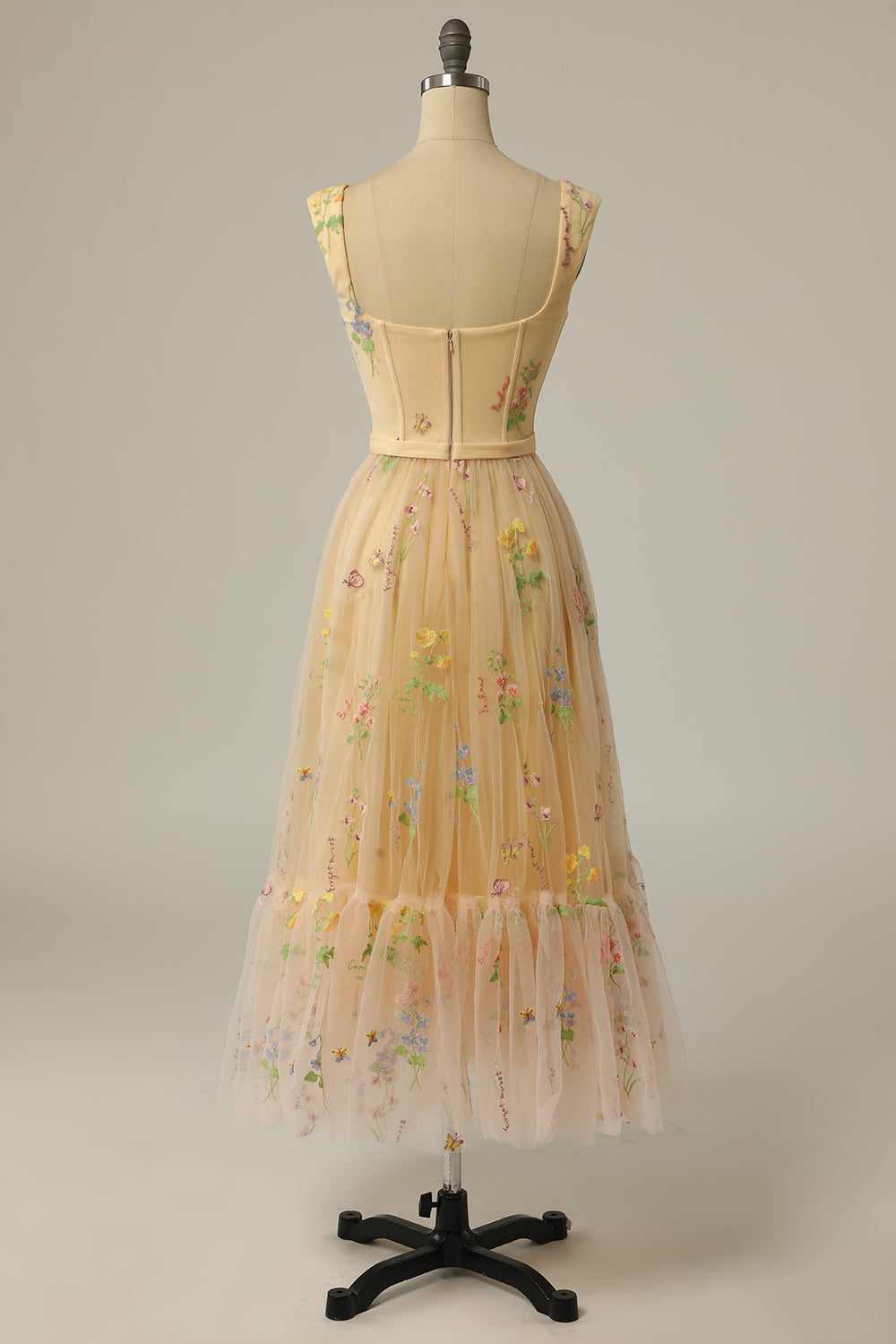 Stylish Long A-Line Ball Gown with Embroidery - Anna-Green-0-Nora Luxe