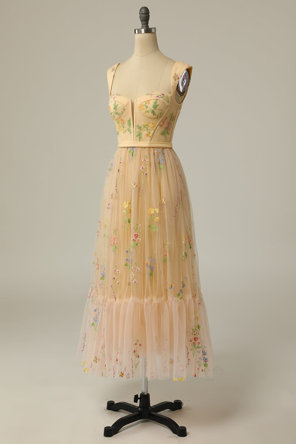 Stylish Long A-Line Ball Gown with Embroidery - Anna-Green-0-Nora Luxe