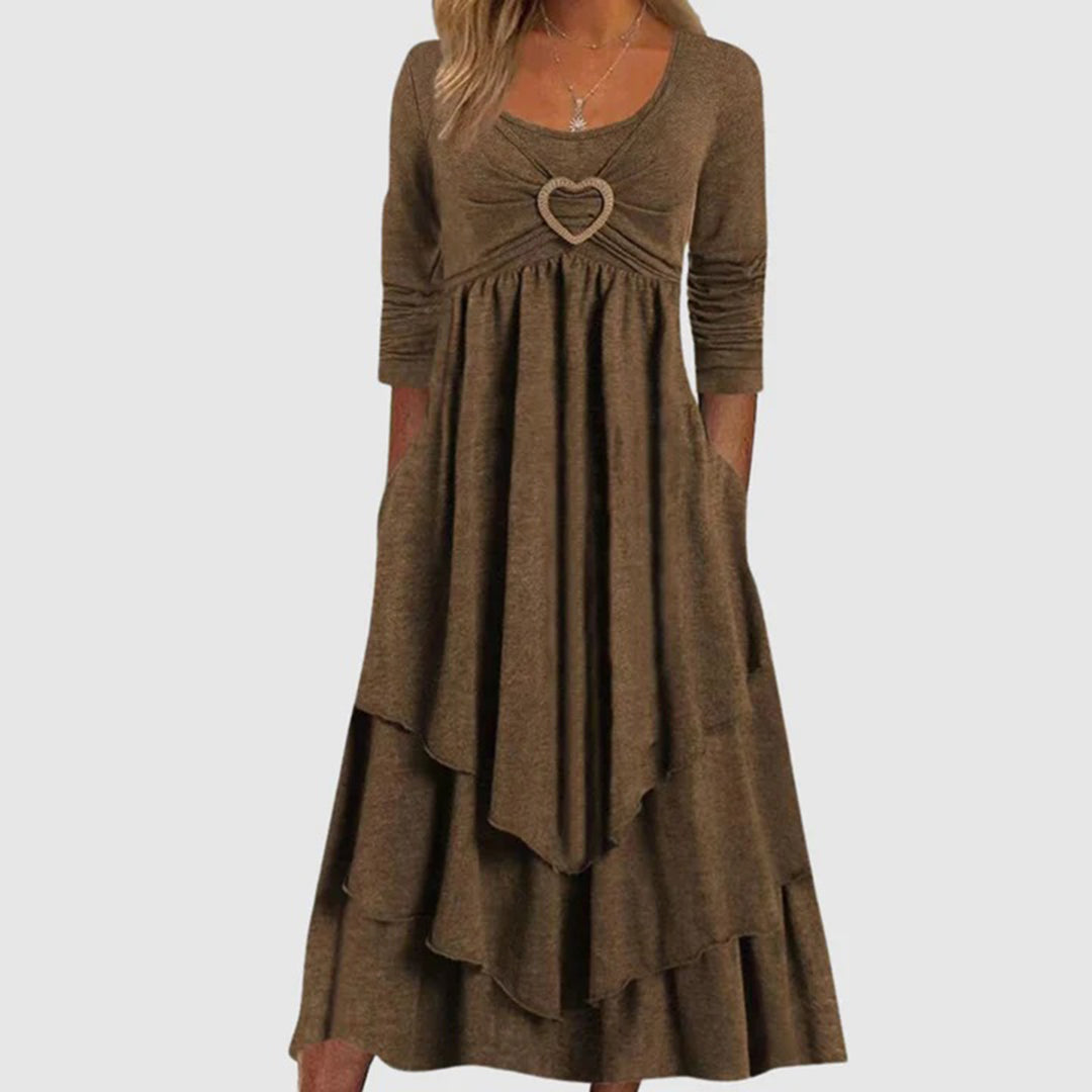 Stylish Long Dress - Naomi-Brown-S-Nora Luxe
