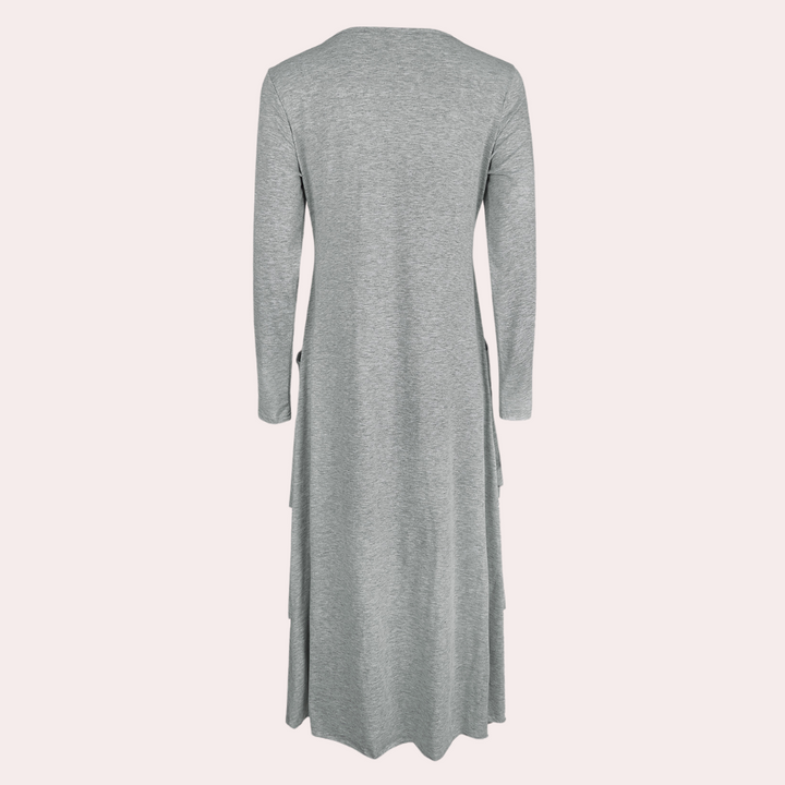 Stylish Long Dress - Naomi-Light Gray-S-Nora Luxe