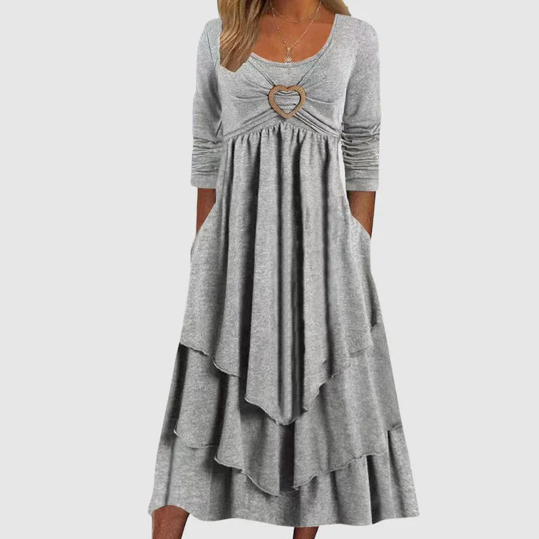 Stylish Long Dress - Naomi-Light Gray-S-Nora Luxe