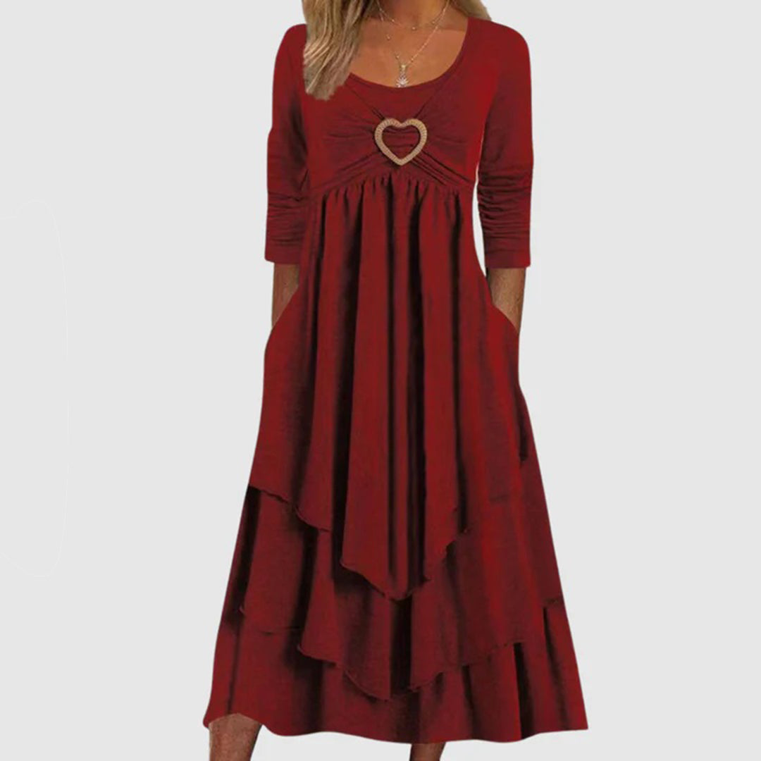 Stylish Long Dress - Naomi-Red-S-Nora Luxe