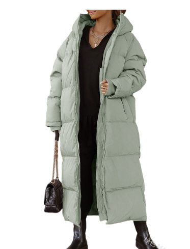 Stylish Long Ladies' Down Jacket - Elise-Green-XS-Nora Luxe