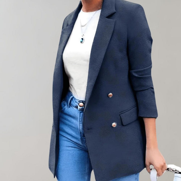 Stylish Long Ladies Jacket - Clara-White-S-Nora Luxe