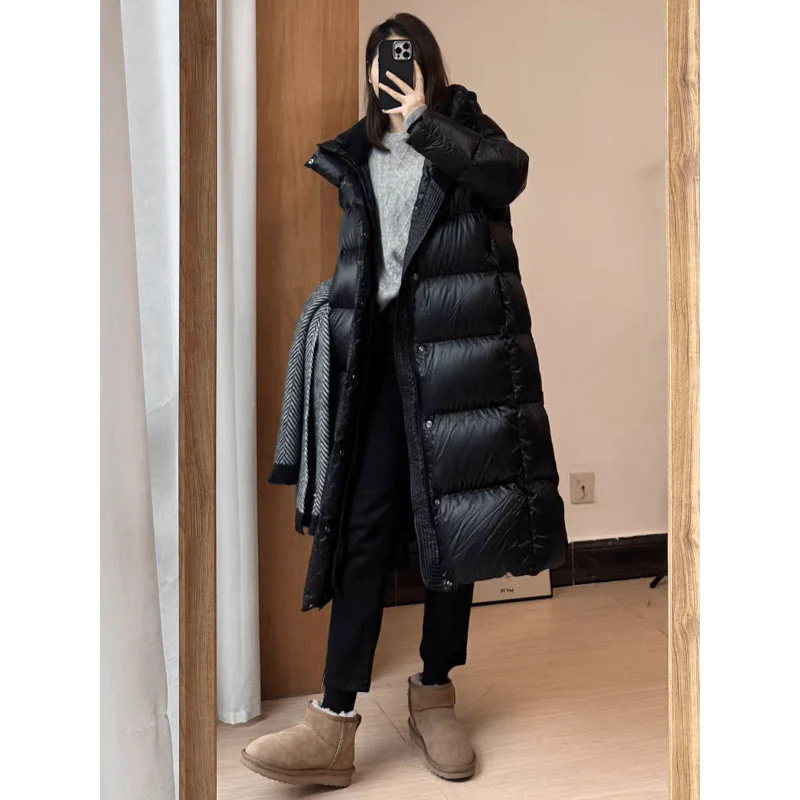 Stylish Long Quilted Winter Coat for Women - Mila-Black-S-Nora Luxe
