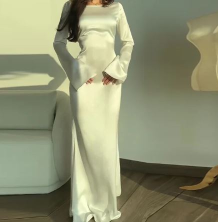 Stylish Long Sleeve Dress - Elisa-White-XS-Nora Luxe