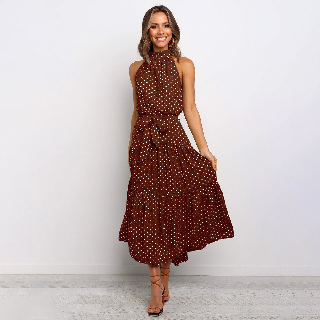 Stylish Long Summer Dress - Lucienne-Brown-S-Nora Luxe