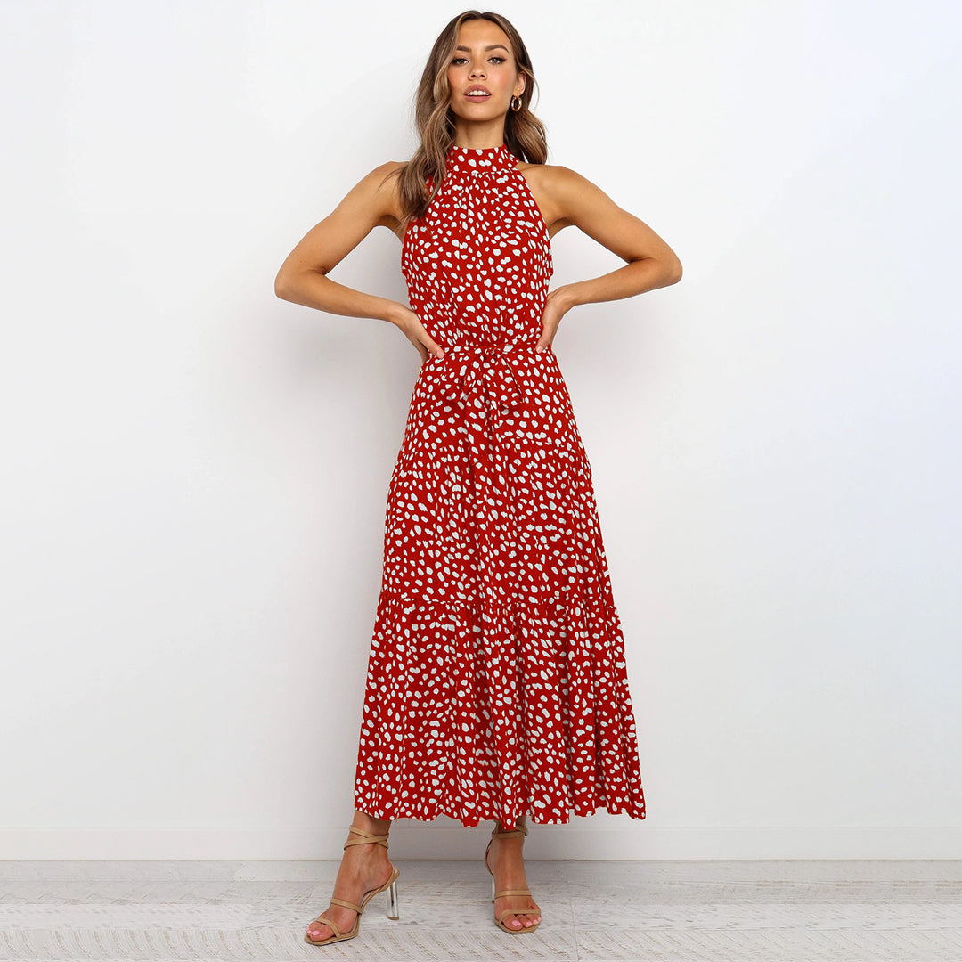 Stylish Long Summer Dress - Lucienne-Red-S-Nora Luxe