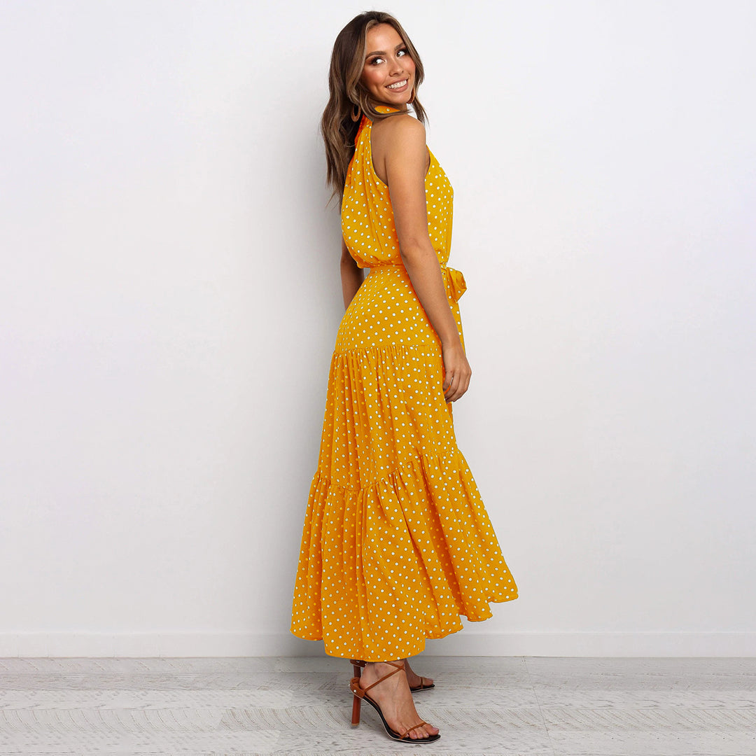 Stylish Long Summer Dress - Lucienne-Yellow-S-Nora Luxe