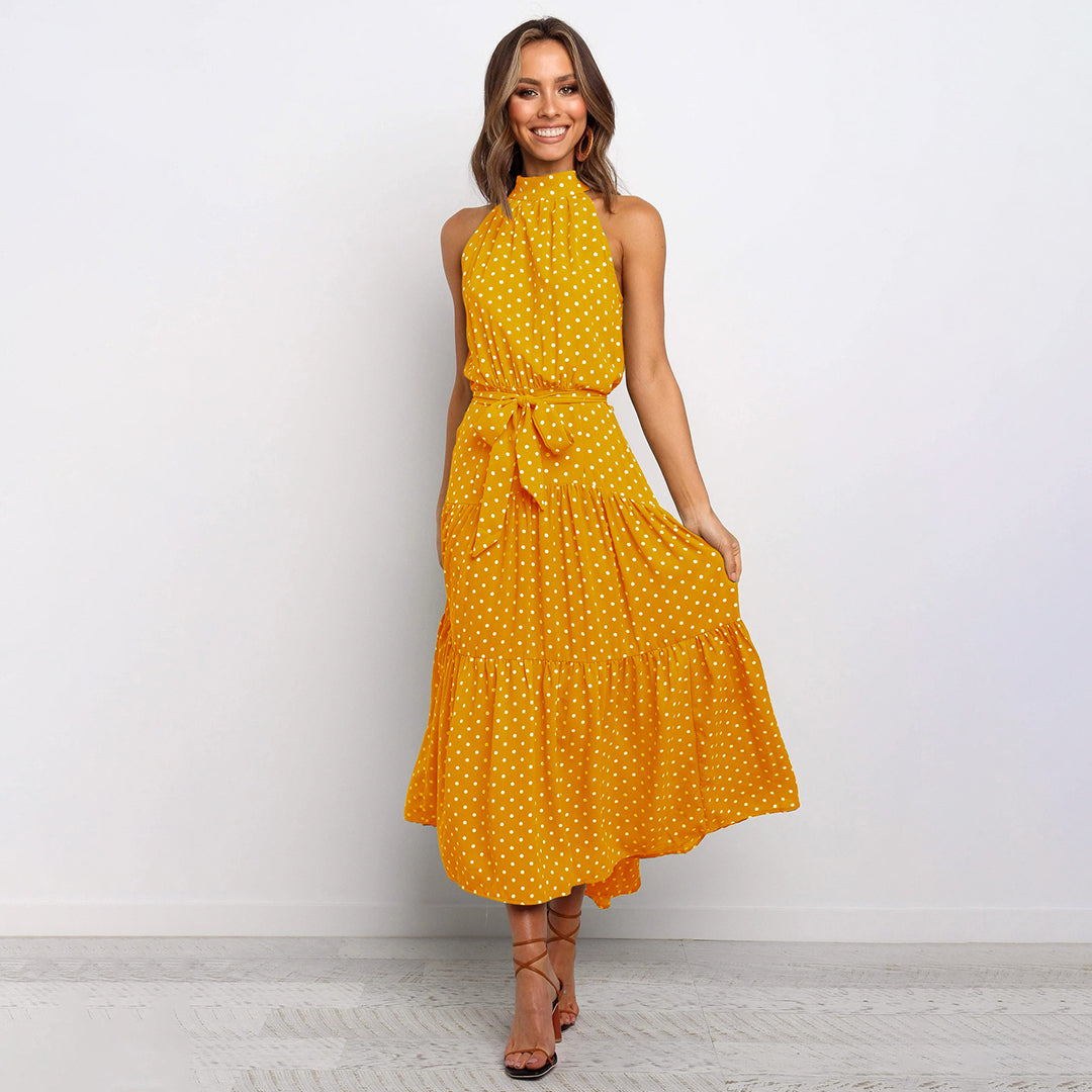 Stylish Long Summer Dress - Lucienne-Yellow-S-Nora Luxe