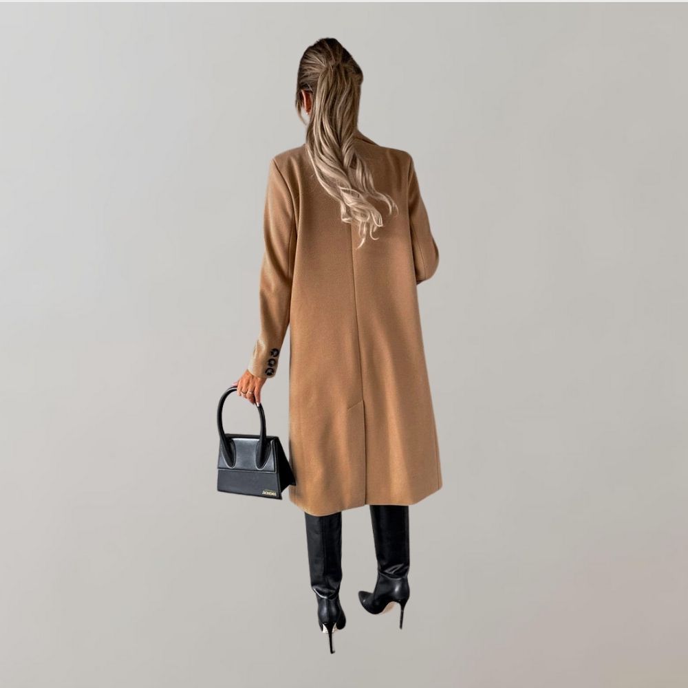 Stylish Long Winter Coat for Women - Elara-Pink-S-Nora Luxe