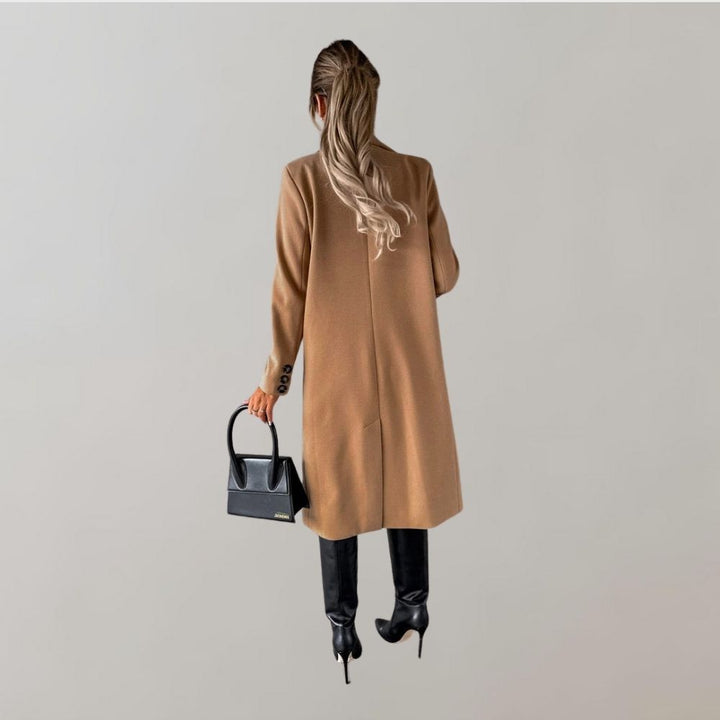 Stylish Long Winter Coat for Women - Elara-Pink-S-Nora Luxe