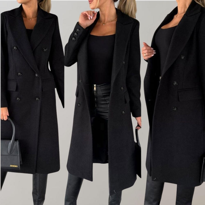 Stylish Long Winter Coat for Women - Elara-Pink-S-Nora Luxe