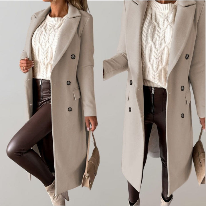 Stylish Long Winter Coat for Women - Elara-Pink-S-Nora Luxe