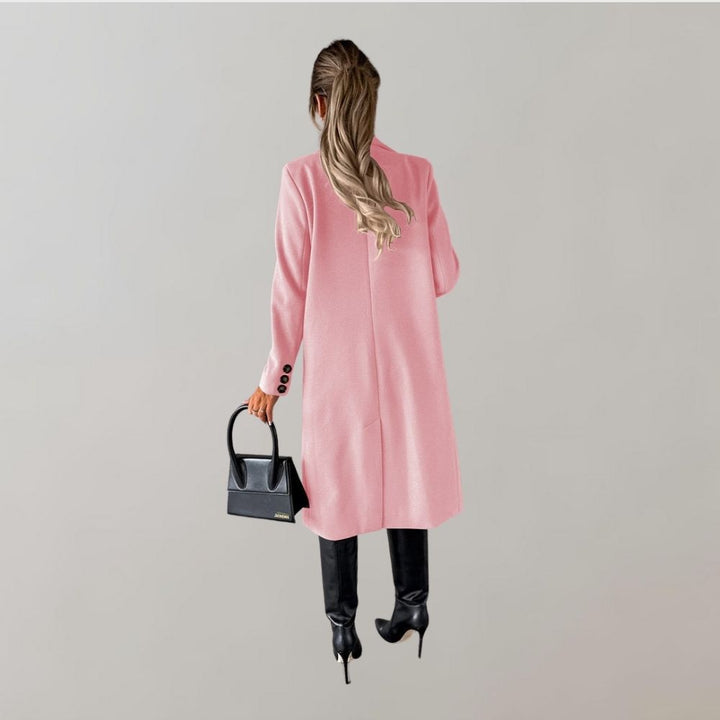 Stylish Long Winter Coat for Women - Elara-Pink-S-Nora Luxe