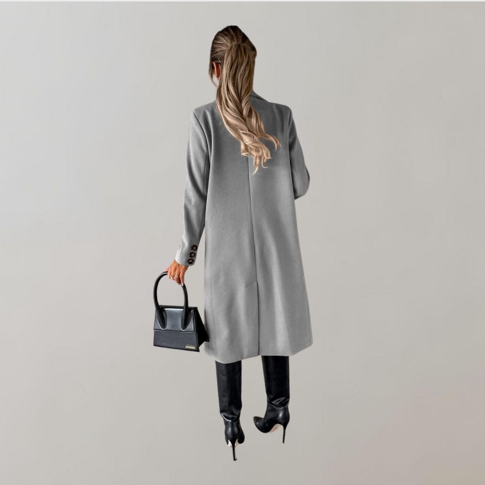 Stylish Long Winter Coat for Women - Elara-Pink-S-Nora Luxe