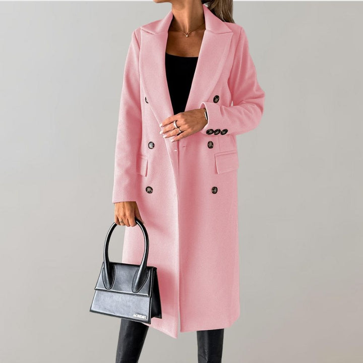 Stylish Long Winter Coat for Women - Elara-Pink-S-Nora Luxe