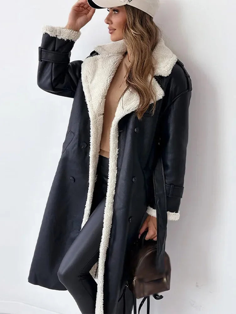 Stylish Long Women's Winter Coat - Seraphina-Black-S-Nora Luxe