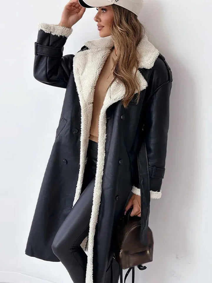 Stylish Long Women's Winter Coat - Seraphina-Black-S-Nora Luxe