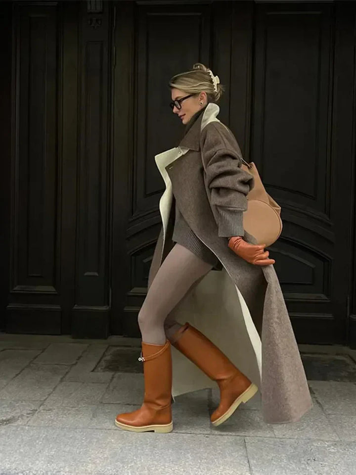 Stylish Long Wool Women's Coat - Ella-S-Nora Luxe