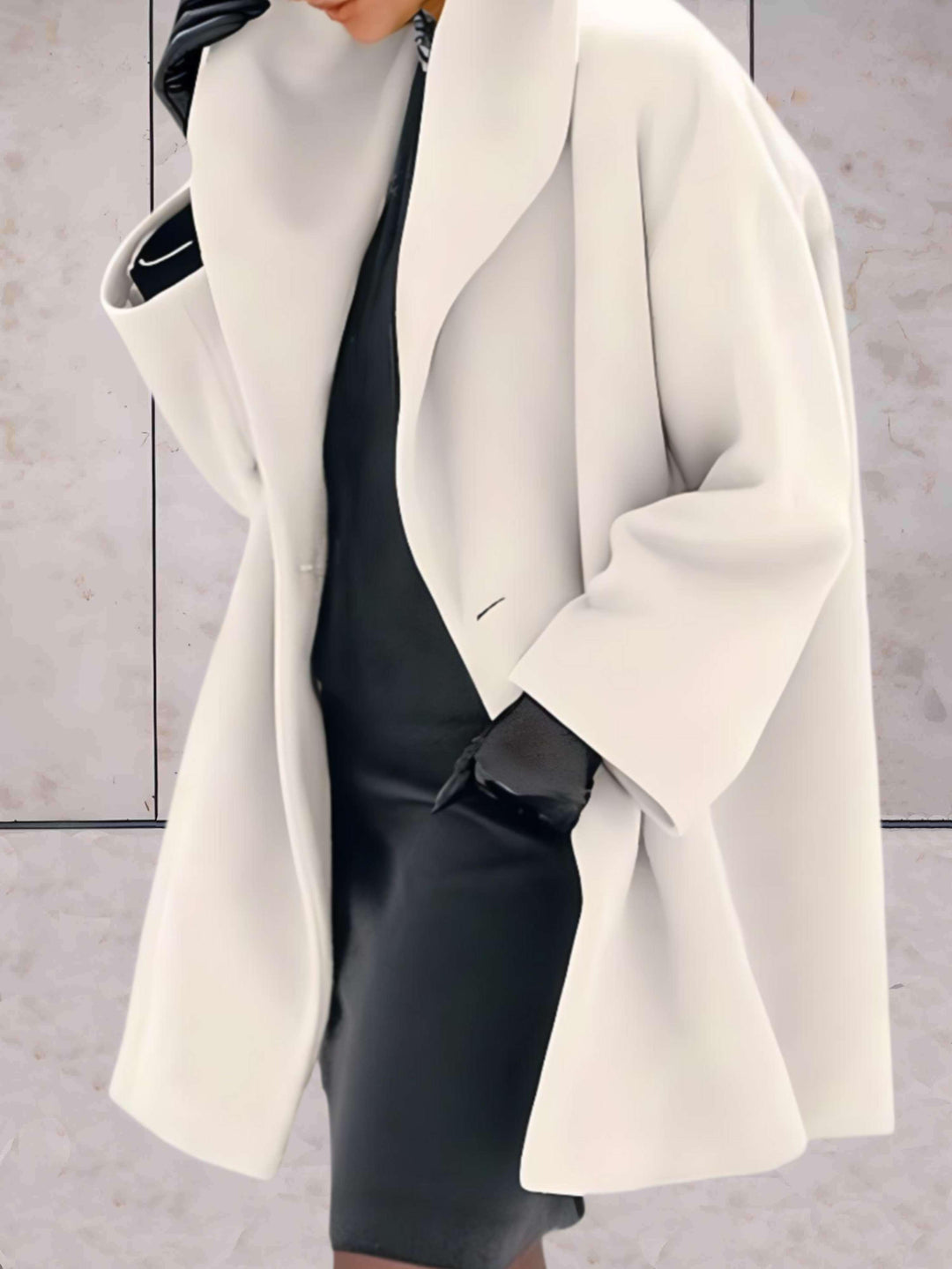 Stylish Loose Women's Winter Jacket - Evelyn-Cream-S-Nora Luxe