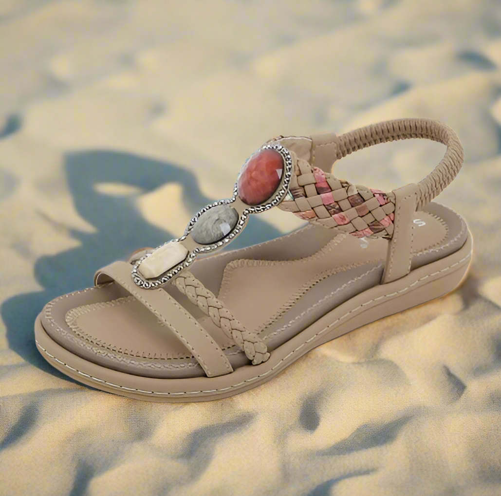 Stylish Low Ladies Sandals – Claire-Beige-3-State of Style