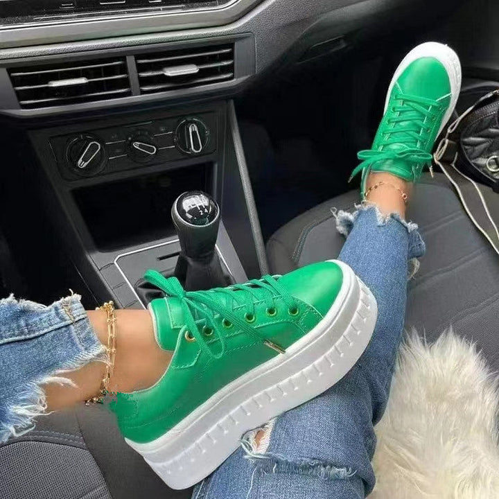 Stylish Luxury Platform Women's Sneakers - Nina-Green-3.5-Nora Luxe